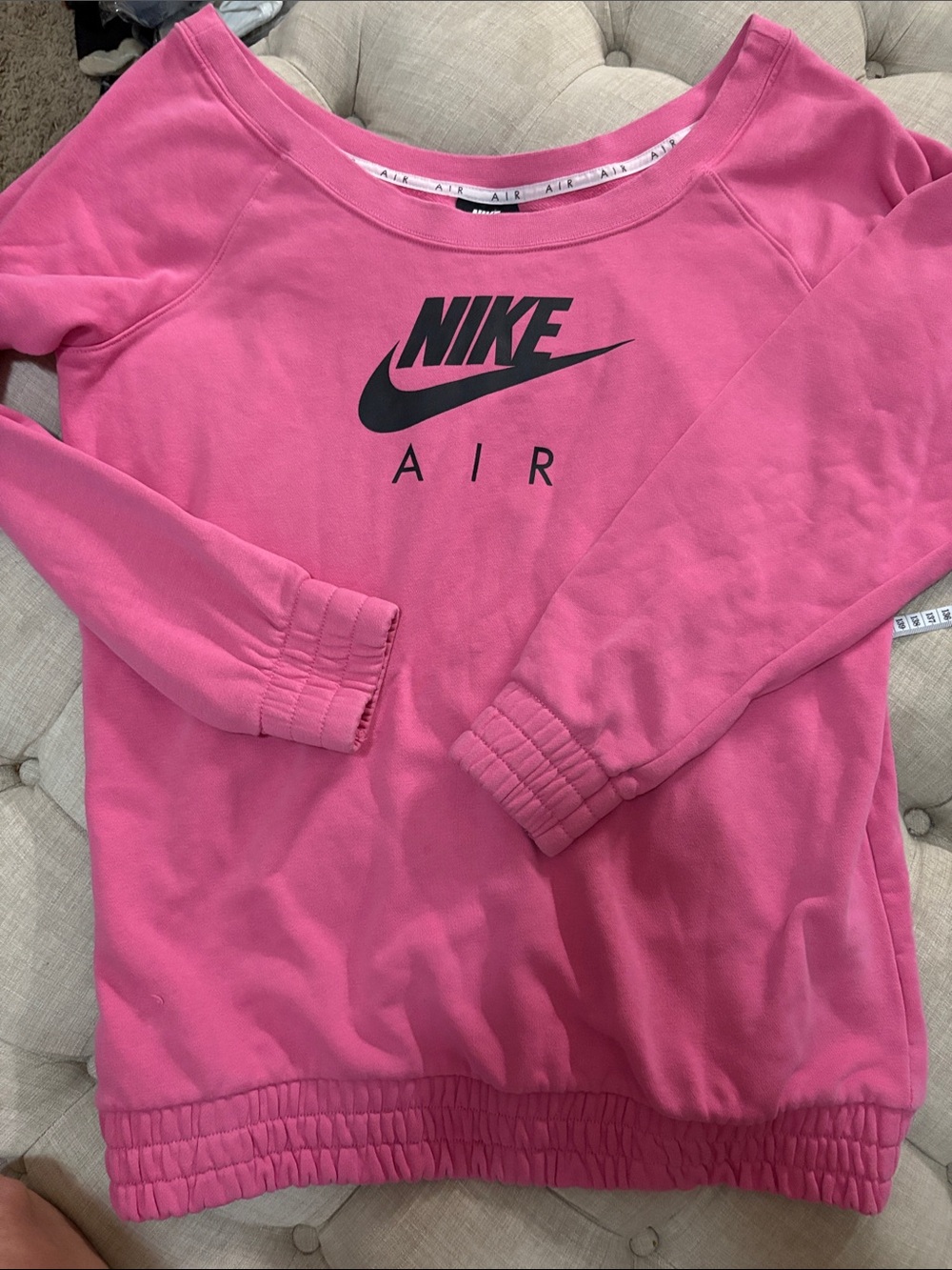 Nike Pink Crewneck Sweatshirt with Black Logo